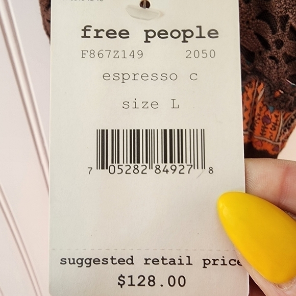 Free People espresso cotton criss cross straps w/ paisley print. - Picture 7 of 10